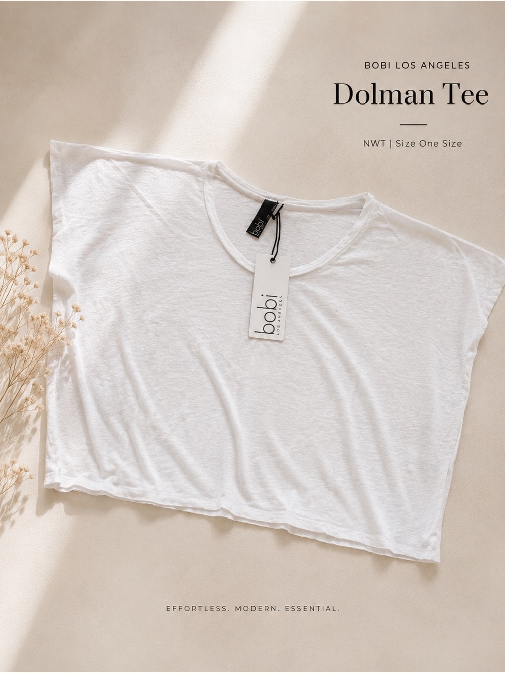 bobi White Dolman Tee - Relaxed Short Sleeve